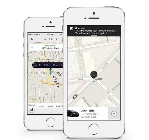 La aplicación Uber para smartphones