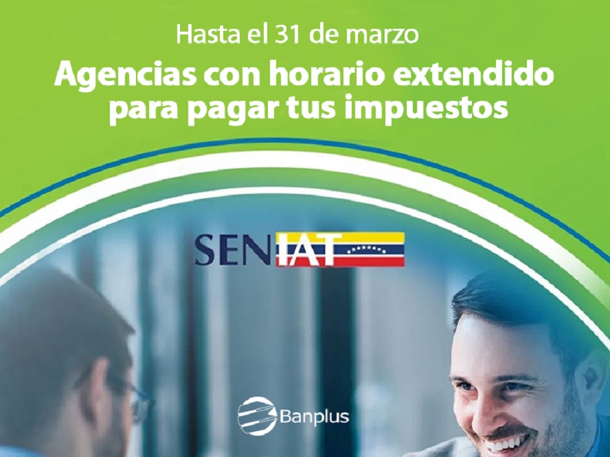 Banplus extiende horarios para que clientes y no clientes se pongan al día con el SENIAT - FOTO