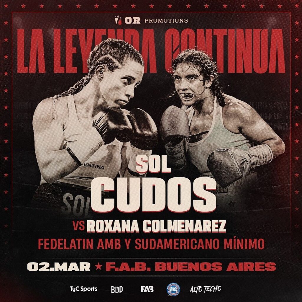 Sebastian Cano Caporales: Sol Cudos vuelve el 2 de marzo ante Roxana Colmenarez y dos campeonatos estarán en juego